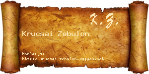 Krucsai Zebulon névjegykártya